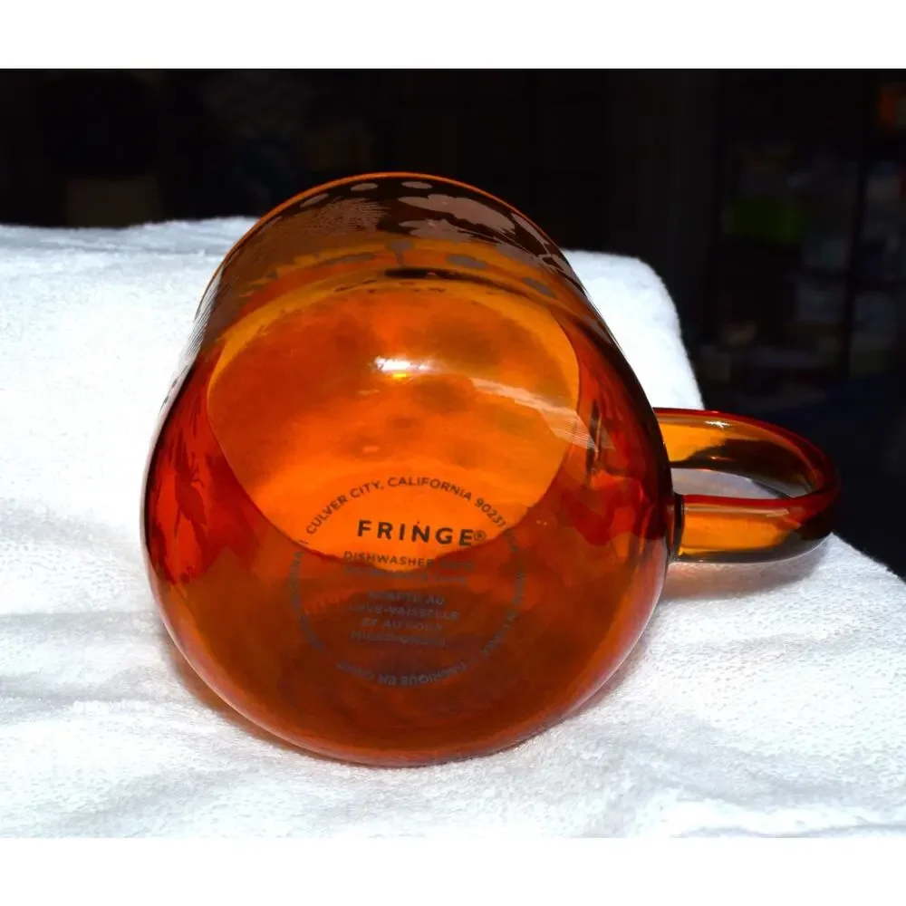 Fringe Studio Borosilicate Single Wall Glass Mug, FLEUR FOUND BOTANICALS, 3.5